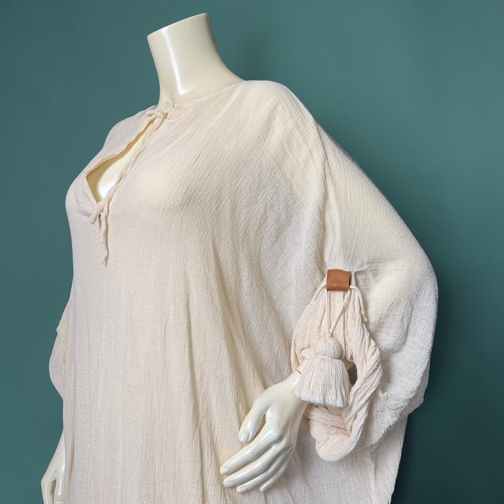 Suiteveintiuno Ensamble Jaretas Kaftan Tulum Boho Crinkle Gauze Old Money - Picture 5 of 15